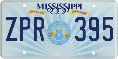 MS license plate ZPR395