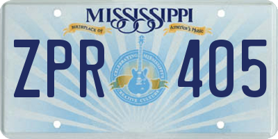 MS license plate ZPR405