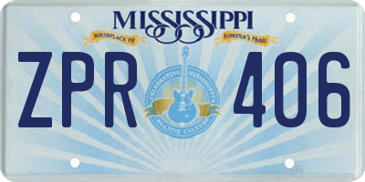 MS license plate ZPR406