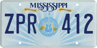 MS license plate ZPR412