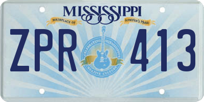 MS license plate ZPR413