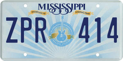 MS license plate ZPR414