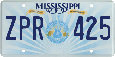 MS license plate ZPR425