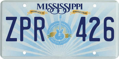 MS license plate ZPR426