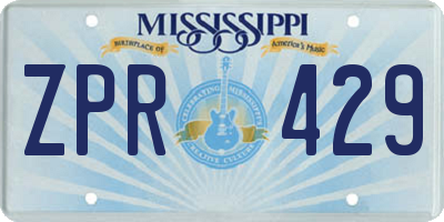 MS license plate ZPR429