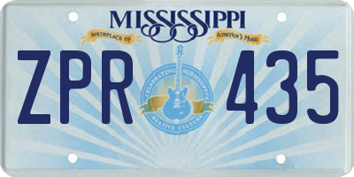 MS license plate ZPR435