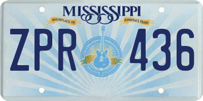 MS license plate ZPR436