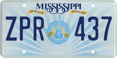 MS license plate ZPR437