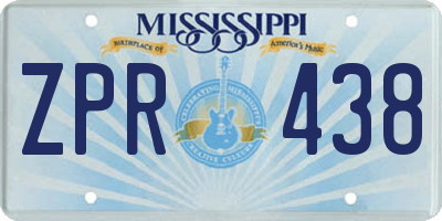 MS license plate ZPR438