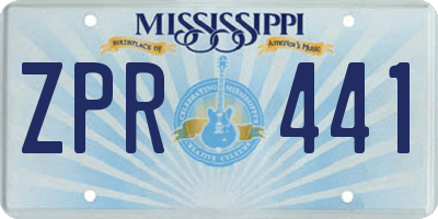 MS license plate ZPR441
