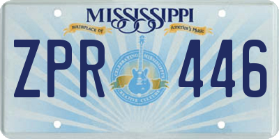 MS license plate ZPR446
