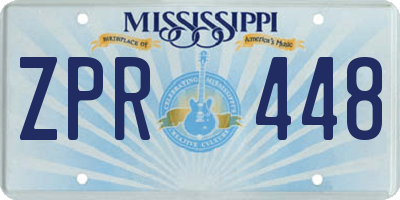 MS license plate ZPR448