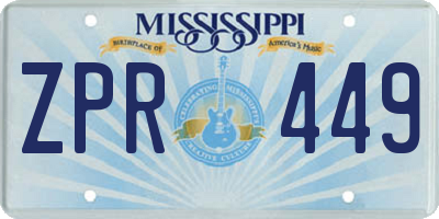 MS license plate ZPR449