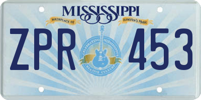MS license plate ZPR453