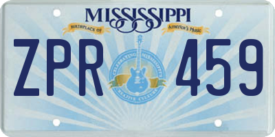 MS license plate ZPR459