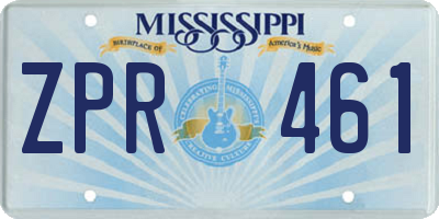 MS license plate ZPR461