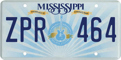 MS license plate ZPR464