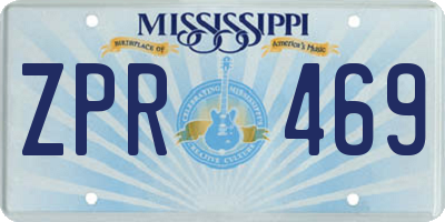 MS license plate ZPR469