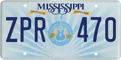 MS license plate ZPR470