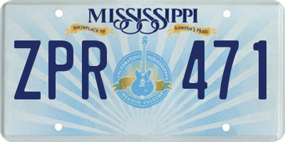 MS license plate ZPR471