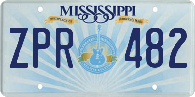 MS license plate ZPR482