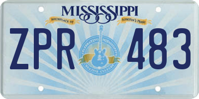 MS license plate ZPR483