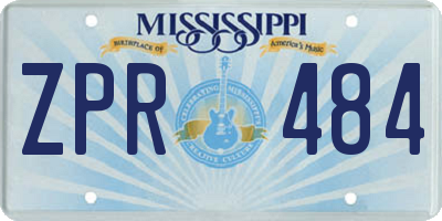 MS license plate ZPR484
