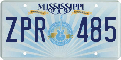 MS license plate ZPR485
