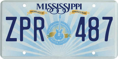 MS license plate ZPR487