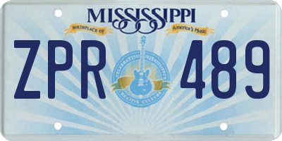 MS license plate ZPR489