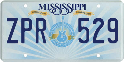 MS license plate ZPR529
