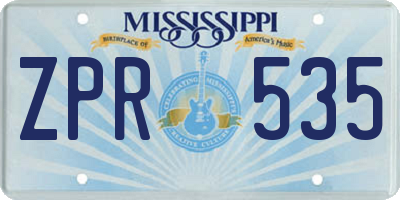 MS license plate ZPR535