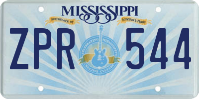 MS license plate ZPR544