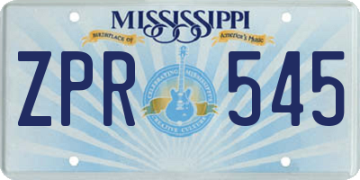 MS license plate ZPR545