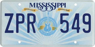 MS license plate ZPR549