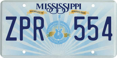 MS license plate ZPR554