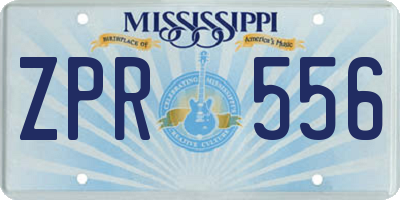 MS license plate ZPR556