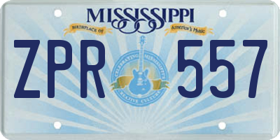 MS license plate ZPR557