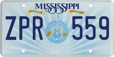 MS license plate ZPR559