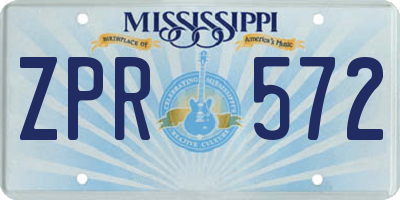 MS license plate ZPR572