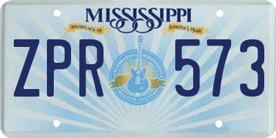 MS license plate ZPR573