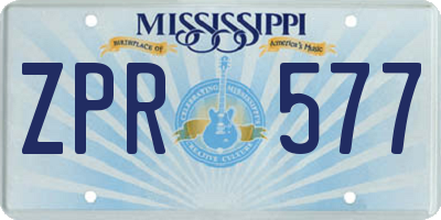 MS license plate ZPR577