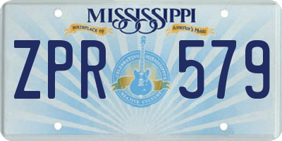 MS license plate ZPR579