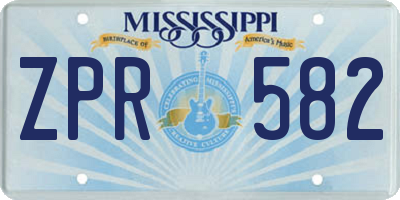 MS license plate ZPR582