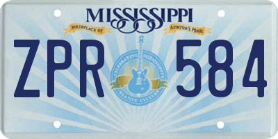MS license plate ZPR584