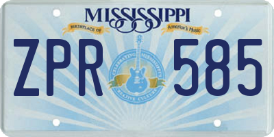 MS license plate ZPR585
