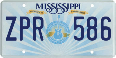 MS license plate ZPR586