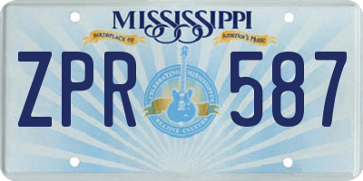 MS license plate ZPR587