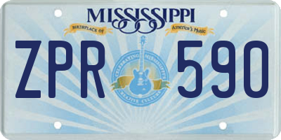 MS license plate ZPR590