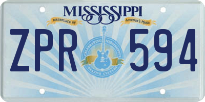MS license plate ZPR594